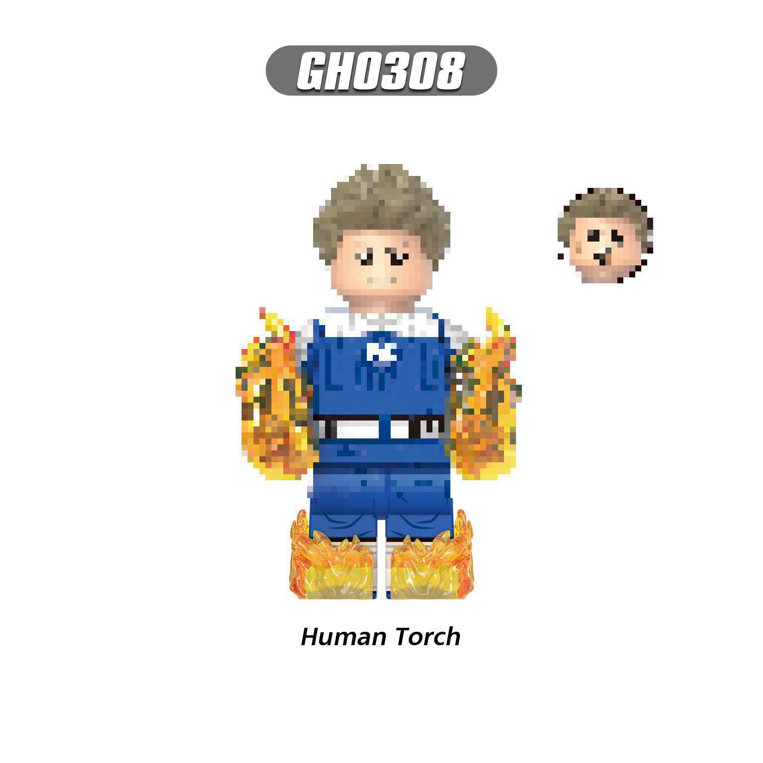 Super British Series Doctor Doom & Human Torch Building Blocks - Educational Figure Set