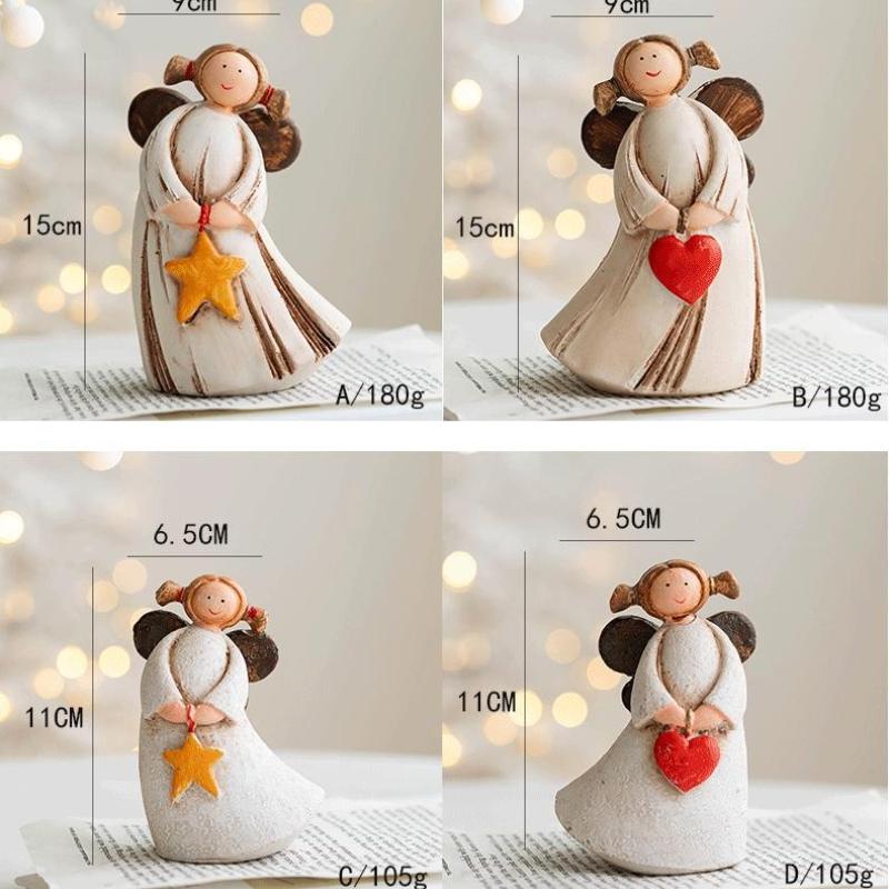 Christmas Love Angel Girl Rural Pastoral Resin Statue Christmas Decoration Table Decoration Wedding Celebration Gift
