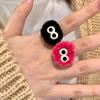 Women Autumn‑Winter Cute Cartoon Coal‑Ball Plush Index‑Finger Personality Niche Ring
