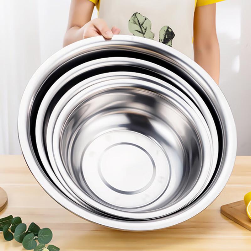 

Deepened & Thickened 38cm Stainless Steel Multi-Purpose Bowls - 5 Pack