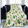 Süße Avocado Lustige Kawaii Fruchtdecke Weiche Leichte Überwurfdecken Gemütliche Flanell Bettüberwürfe für Sofa Couch Reise Zimmer Dekoration
