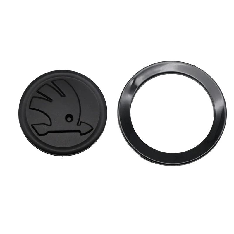 2025 New ABS Car Steering Wheel Emblem Badge Sticker Decals For Skoda Octavia Superb Rapid Kodiaq Karoq Fabia Kamiq Enyaq Citigo
