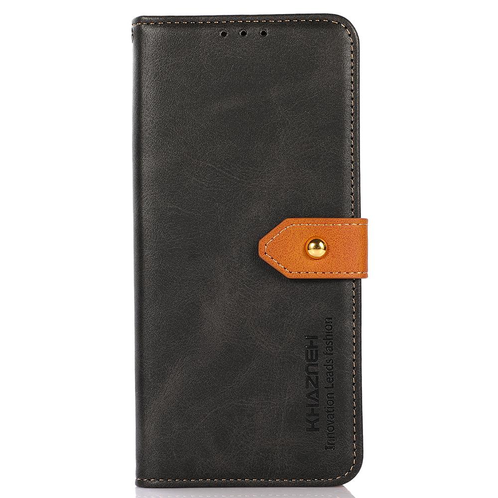 KHAZNEH For Oppo A58 5G Leather Wallet Phone Cover Foldable Stand Cowhide Texture Case