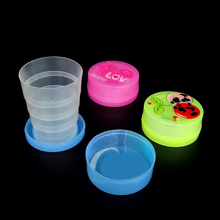 Tecknad Vikbar Vattenkopp Teleskopisk Kopp Hem Söt Djurmönster Barnkopp Utomhus Bärbar Resemugg