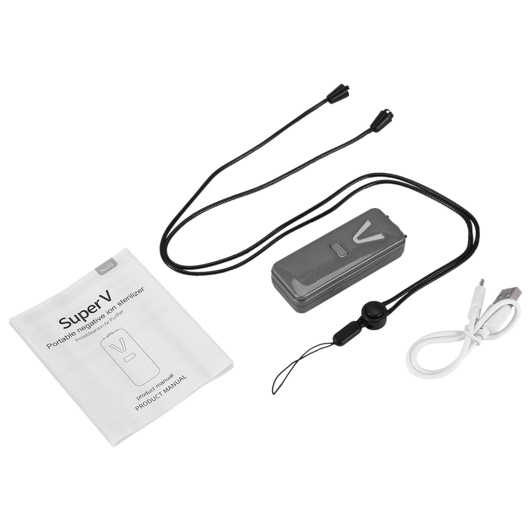Good-Personal Wearable Air Purifier Necklace Mini Portable Air Freshener Ionizer Negative Generator Silver