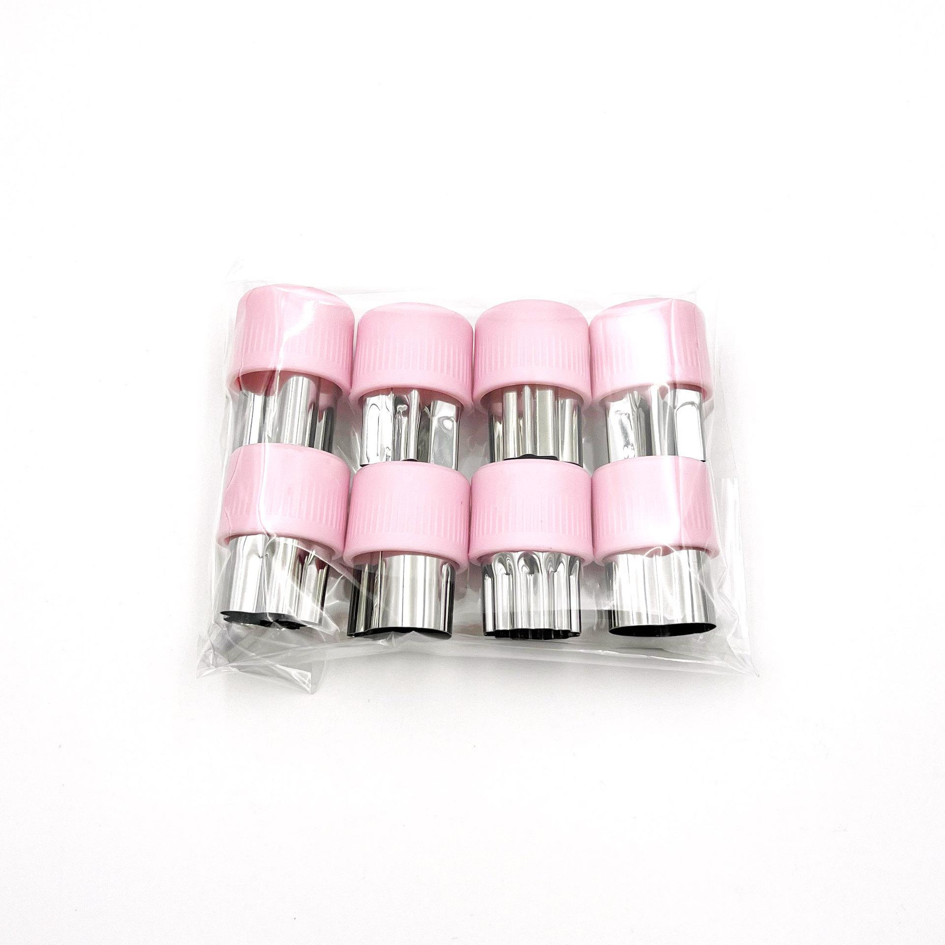 

8 шт. Прес-форма для помадного торта у формі серця Формочка для печива Формочка для печива Пластикова форма для пресування Інструменти для випічки 8-piece set рожевий