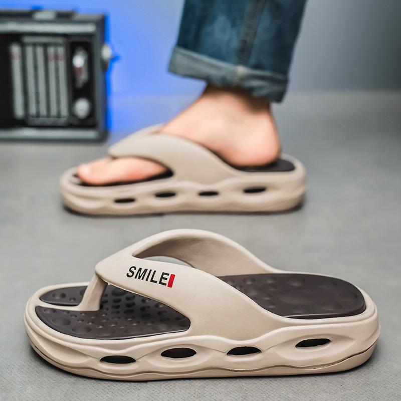 

Мужские тапочки новая летняя обувь нескользящие шлепанцы спортивные сандалии для пляжа на толстой подошве 45