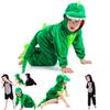 Lebhaftes Unisex Halloween Dinosaurier Kostüm Krokodil Jumpsuit für Kinder Cosplay Events