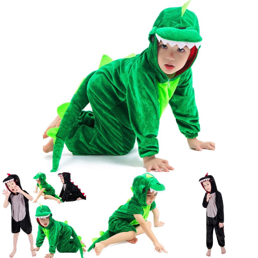 Vibrant Unisex Halloween Dinosaur Costume Crocodile Jumpsuit For Kids Cosplay Events