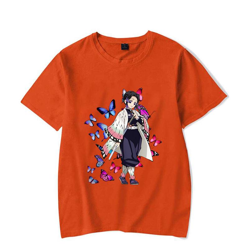 New Kochou Shinobu Printed T-shirts for Women Summer Tee Shirts Hot Anime Casual Short Sleeve Round Neck Tops T-shirts