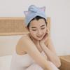 Cute Cartoon Embroidery Coral Fleece Water Absorbent Hair Cap for Women