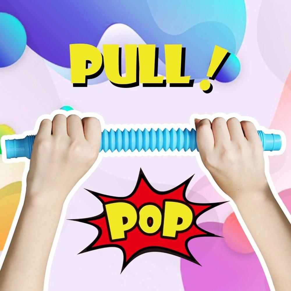 4 kusy Mini trubka Senzorická fidget hračka Barevná Odolná pro Stavebnice Vzdělávací hračky pro Stres Autismus ADHD