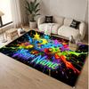 Game Controller Theme Soft Crystal Velvet Rug Custom Name & Text Print Non Slip Floor Rug for Bedroom Living Room