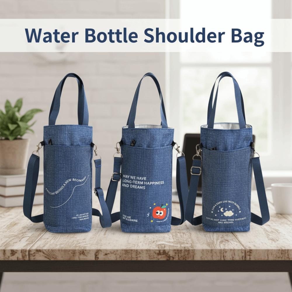 Portable Water Bottle Shoulder Bag Hands-Free Milk Tea Tote Bag  Girl Gift