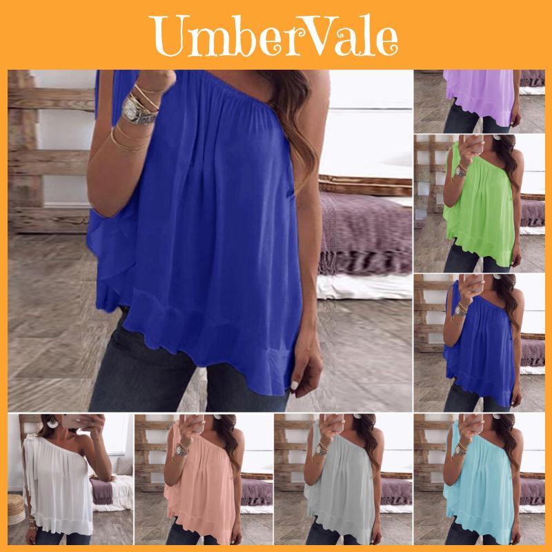 Stylish Womens Casual One Off Shoulder Shirt Blouse In Comfortable Plus Size Design