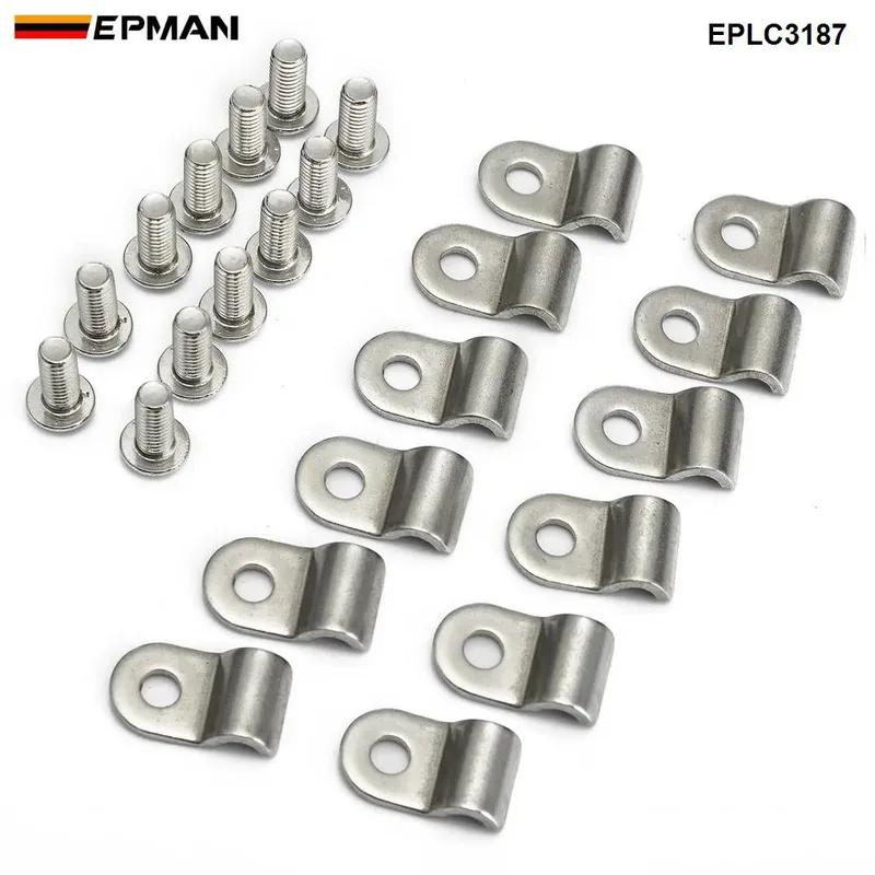 EPMAN Single Line Clamp Fuel Line Clamps 3/8"&3/16"& 1/4" SS 1 Pack Suit  Fuel, Air, Electrical, Brake, Lines Etc EPLC3187