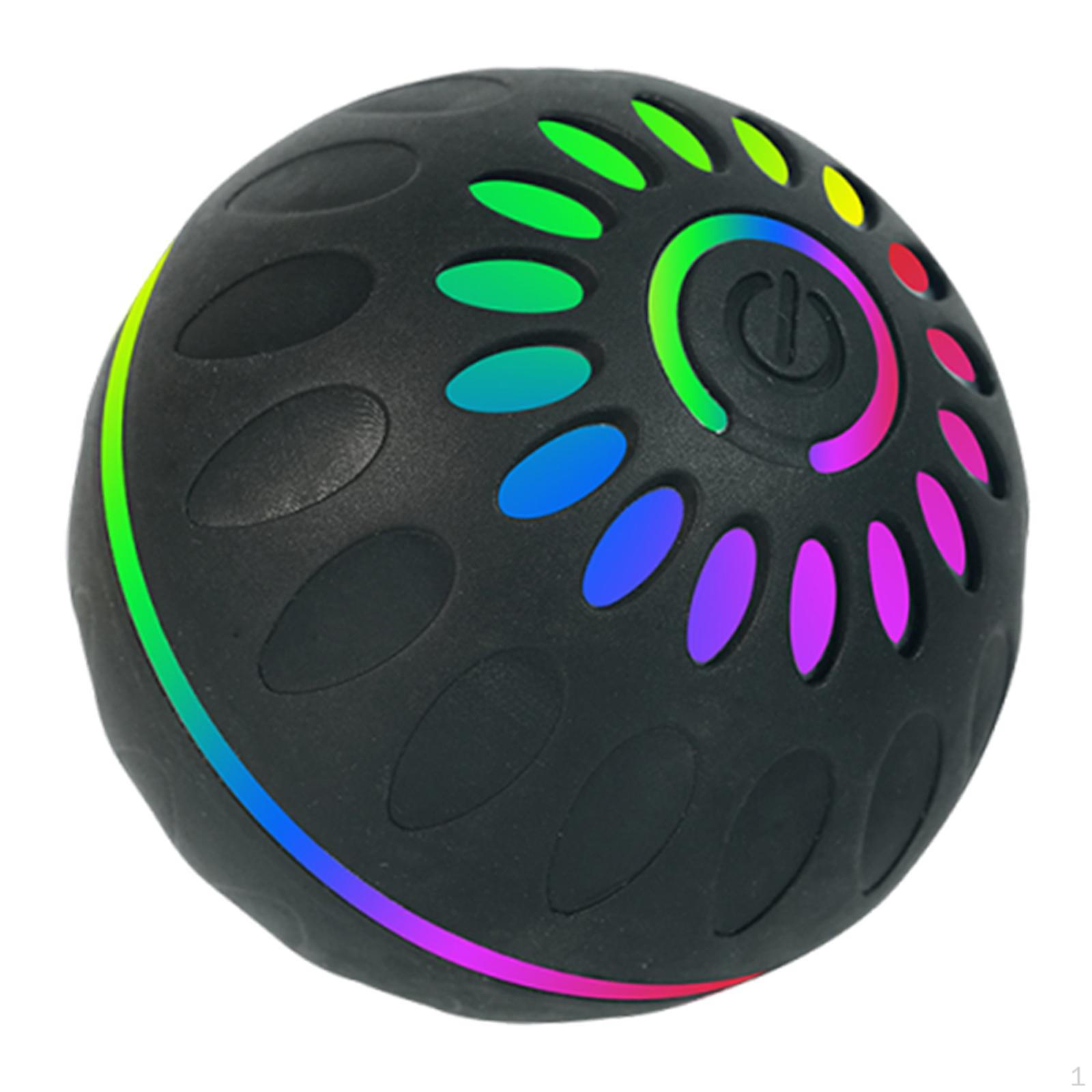 

Automatic Interactive Ball Electric Dog Toy with Colorful Lights Casual Movement Chewable USB чёрный