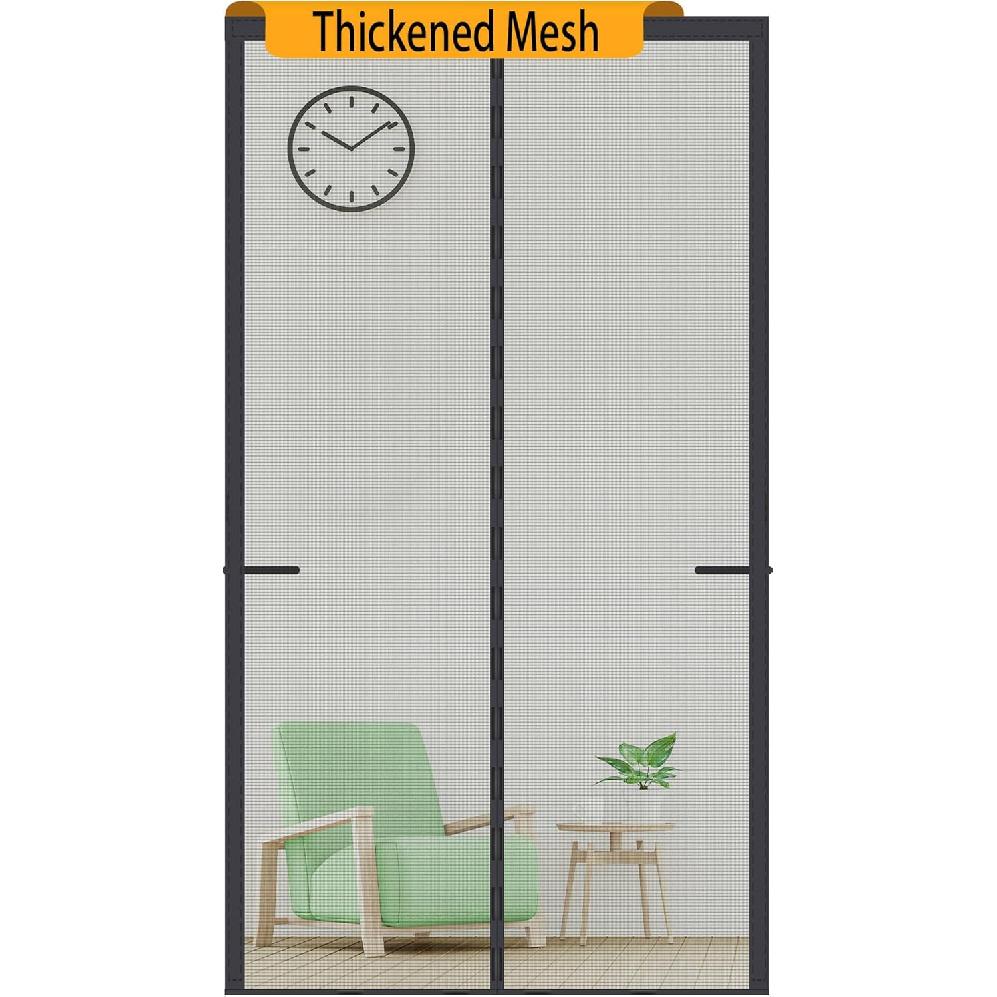 Upgraded Magnetic Screen Door Thicker 250g/m² Reinforced Mesh,36 Longer Magnets,Door Screen Magnetic Closure for Single Door,Heavy Duty Door Net