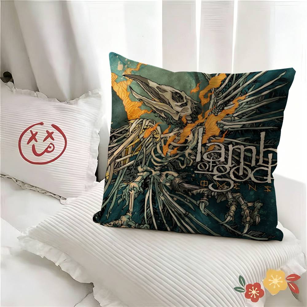 pc Band LLamb Of GGod Pillow Case Fashion Square Pillowcase Bedroom Sofa Room Ins Decoration Leisure