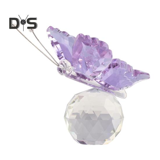 

Искусственная хрустальная бабочка, украшение для рабочего стола, сверкающая бабочка на шаре, коллекционная призматическая бабочка, фигурка для книжного шкафа, полки фиолетовый