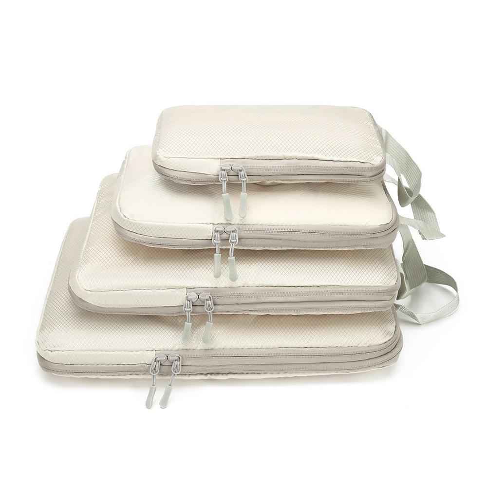 

4Pcs/Set High-capacity Compressible Storage Bag Dust-proof Home Luggage Organizer Travel бежевий