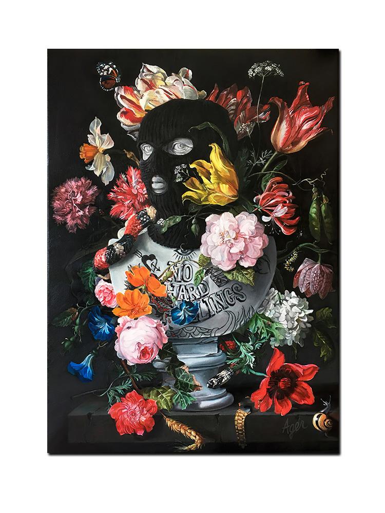 

Абстрактне графіті Мистецтво татуювання в масці Статуя Плакат Картина на полотні Натюрморт Квіткове настінне мистецтво для прикраси будинку для вітальні 70x100cm No Fram