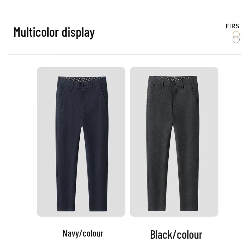 Shanshan Men's Winter Wool Blend Straight Business Casual Pants