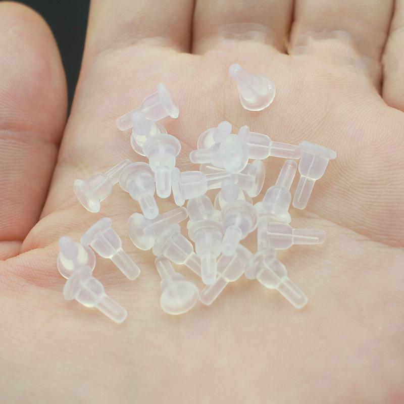 Non-Slip Transparent Silicone Earplugs - Anti-Stab, Soft Rubber Earring Backs
