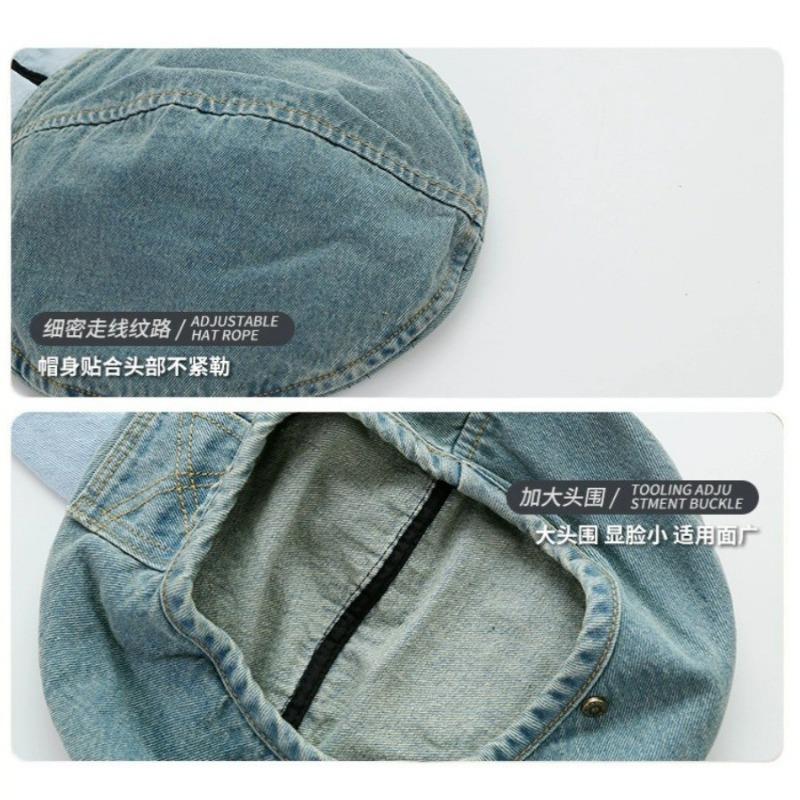 Cowboy Beret Women Autumn Washed Old Retro Star Anise Bud Painter Hat High Sense Hat Lady