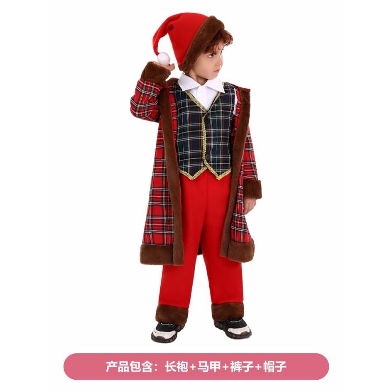 

Костюм Санта-Клауса Детский костюм для выступлений Реквизит Наряд Праздничные костюмы XL