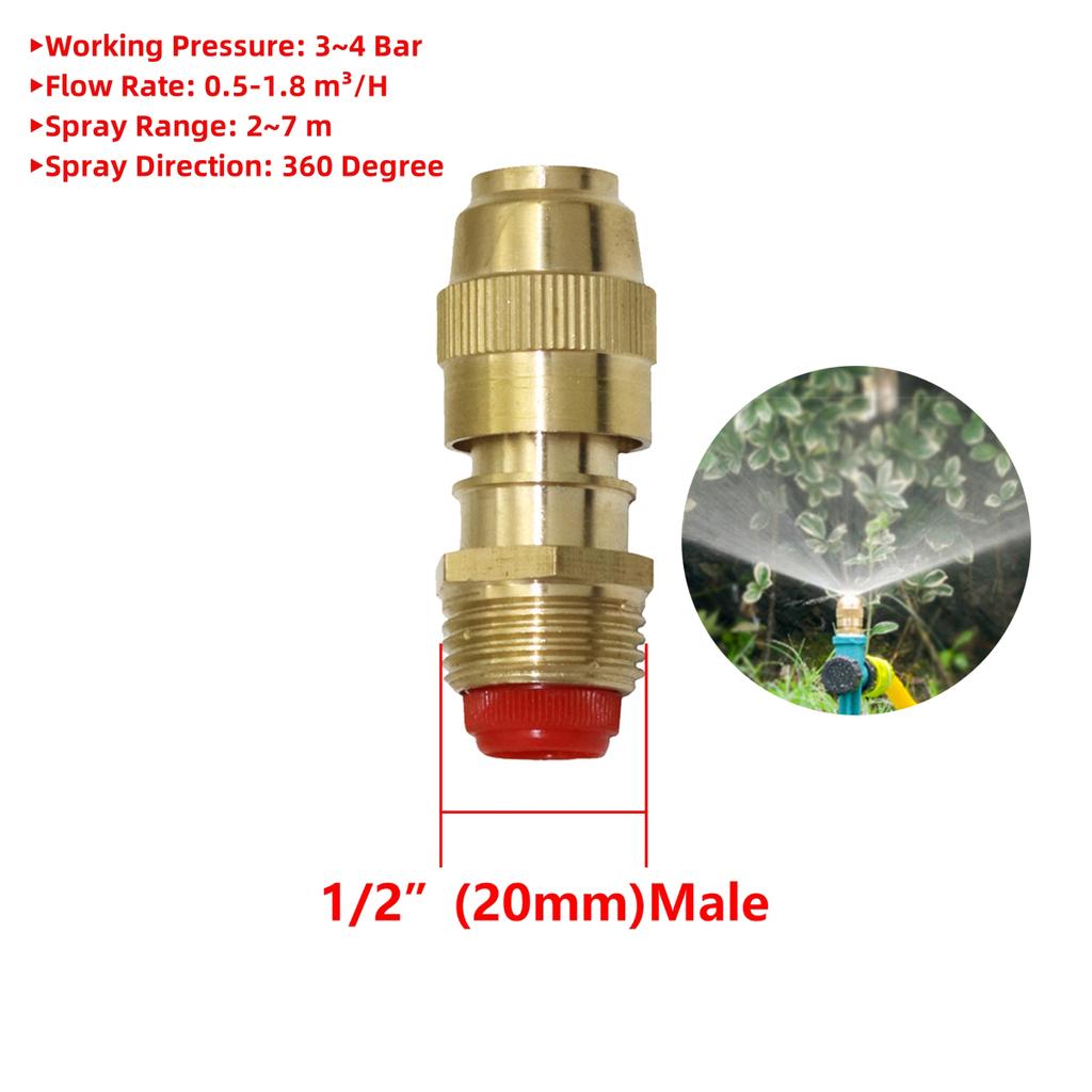1/4" 1/2" Brass Garden Sprayer Nozzle 1/2/3/4 Hole Orchard Agriculture Irrigation Pesticide Spraying Sprinkler Head with Filter