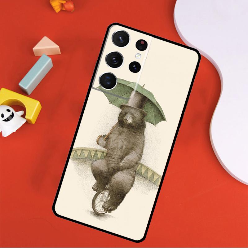 Cute Cartoon Bear Phone Case For Samsung Galaxy S25 Ultra S9 S10 S20 S21 FE S22 S23 S24 Plus S24 Ultra Cover