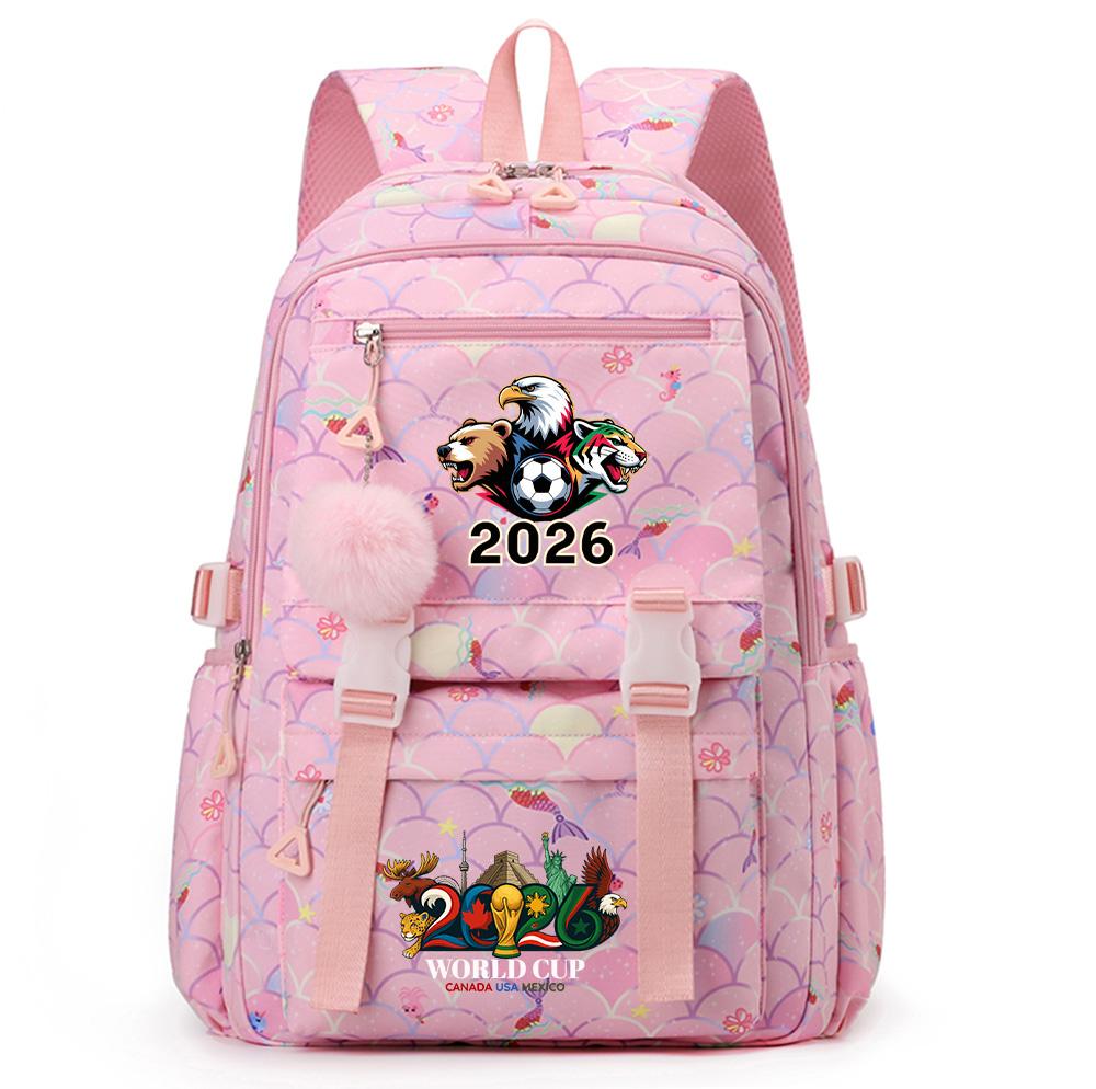 

2Pcs/set 2026 FIFA World Cup Printed Backpack 750Ml Water Bottler Large Capacity Travel Bag for Teenager Girl Boy waterproof Bookbag Gift Mochila