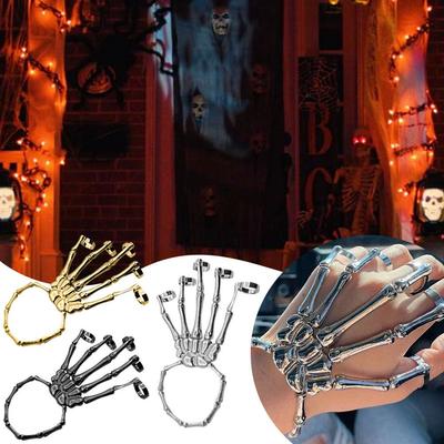 Halloween Skeleton Hand Bone Finger Bracelet Fashion Style Decorative Punk Personality Bracelet F1M9