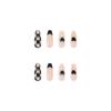 Artificial Nails Black Checkerboard Love Manicure Wearable Nail Stickers Fake Nails Long Ballet Nails Removable Nail Pieces
