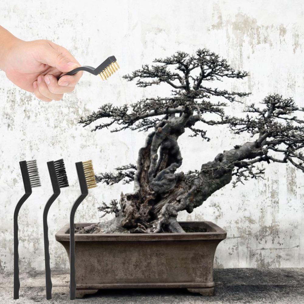 6PCS Metal and Plastic Construction Industrial Wire Brushes Curved Rust Remover Brush  Bonsai Brush