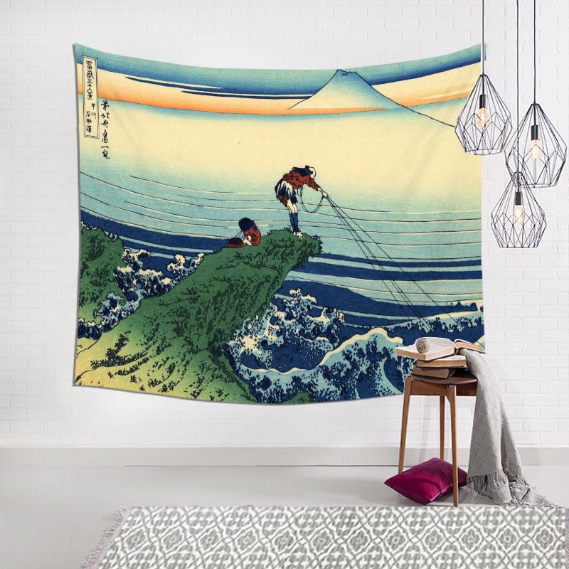 Japanische Kanagawa Ukiyoe Serie Tapisserie Tattoo Shop Wanddekoration Malerei Hängendes Tuch Altes traditionelles Hintergrundtuch
