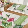 1pc Spring and Summer Geranium Flower Placemats, Red Floral Hummingbird Palm Leaf Monstera Table Placemats