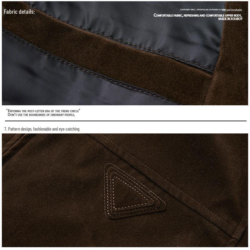 Men's Retro Suede Plush Jacket: Spring & Autumn Old Money Style