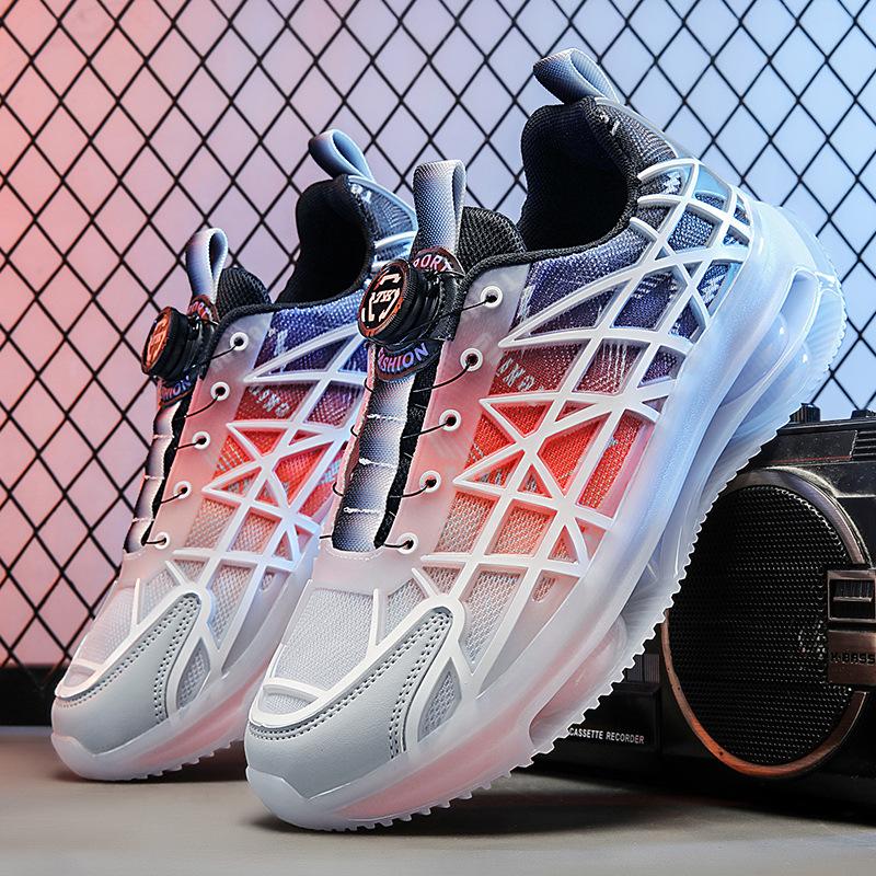 Sports Men's Shoes Spring Casual New Youth Non-slip Full Palm Air Cushion Running Shoes Dad Shoes