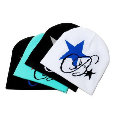 Temu Autumn and Winter Outdoor Cycling Warm Hat Five-pointed Star Jacquard Wool Hat Men's and Women's Beanie Cold Hat