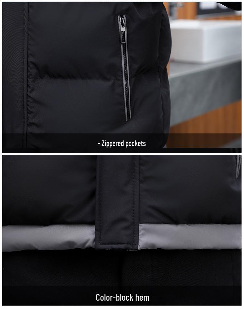 Men's Two-Legged Thickened Warm Winter Cotton Coat, Korean Style Youth Hooded Casual Cold-Proof Jacket.