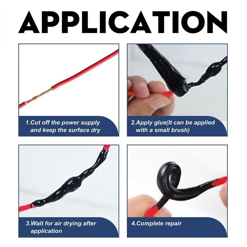 30/50ml Flüssiges Isolierband Wasserdichtes Flüssiggummi Fix Hochtemperaturbeständiges Drahtisolierband Elektrikerkleber