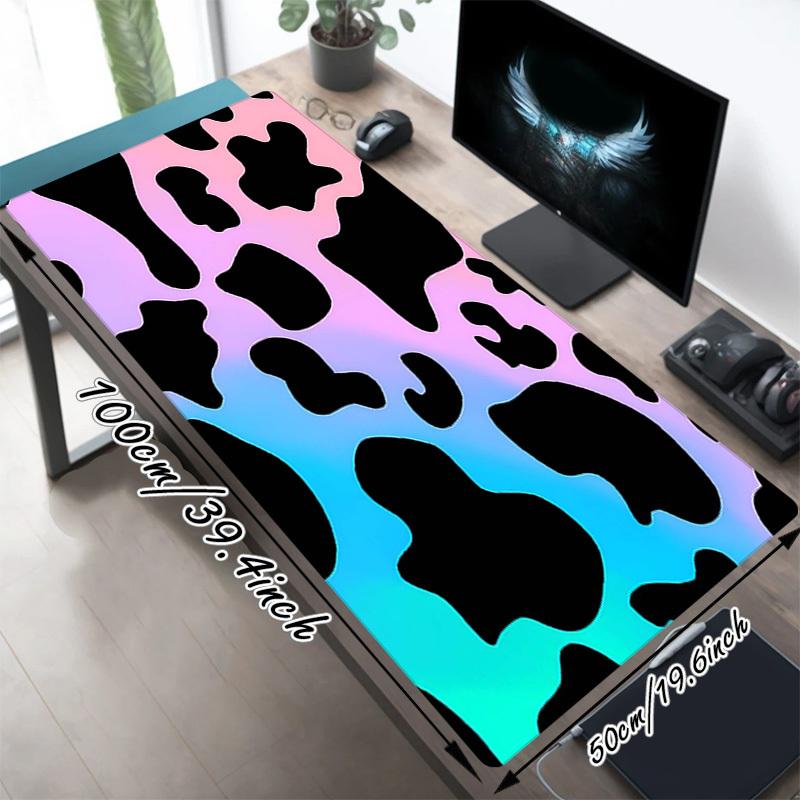 1PC Cow print Oversized Mouse Pad - Non-Slip Rubber Base Perfect for Office School Esports Home Decor Desk Mat 149A