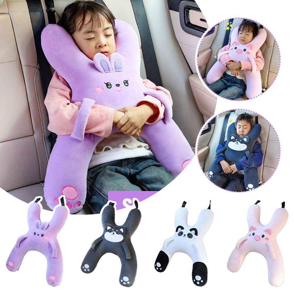 Car Neck Pillow with Seat Belt Safety Sleep Kids Aid Car Pillow Seat Adult Seat Back Sleeping Head Prevent Car Leaning Seat E9Q1