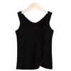 Women's Slim Fit Brushed Square Neck Camisole - Solid Color Warm Base Layer for Autumn and Winter