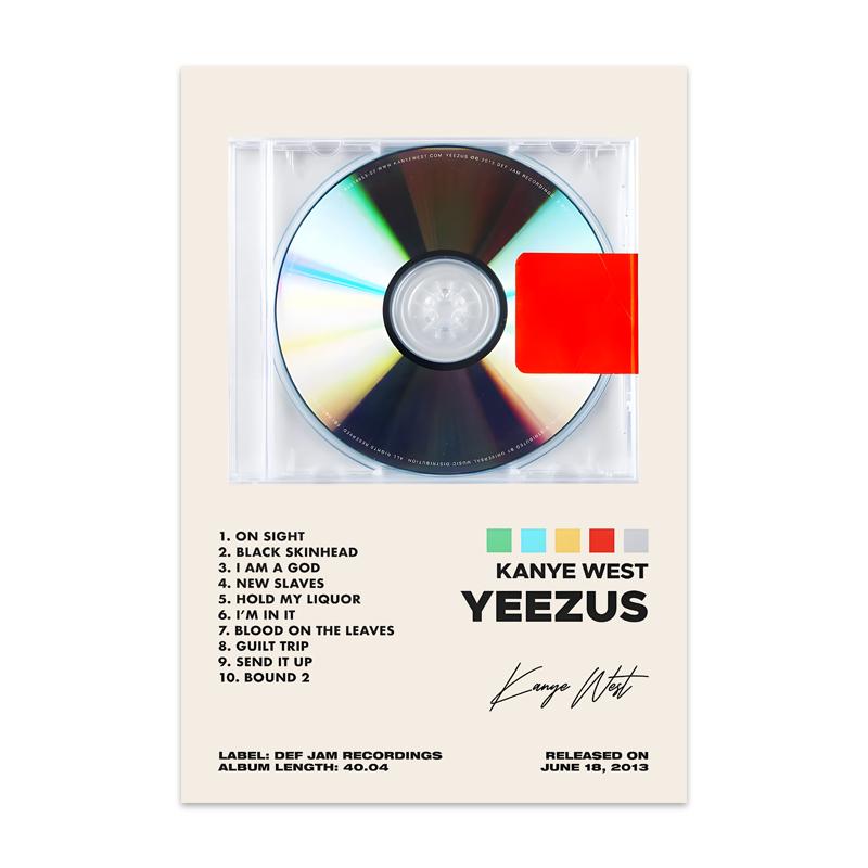 

Музыкальный рэпер, обложка альбома, постеры, подписанная Канье, ограниченная картина на холсте, настенная эстетическая художественная картина для комнаты, домашний декор 30x40cm No Framed