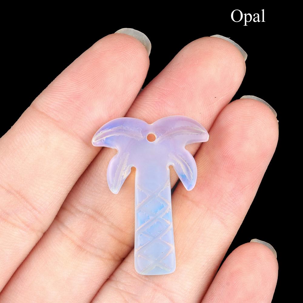 

1шт Рейки Исцеляющий Кристалл Кулон, Натуральный Камень Драгоценный Камень Выгравированы Кокосовая Пальма Подвески для DIY Ожерелье Брелок Аксессуары, Женщины Мужчины Изготовление Ювелирных Изделий 1Pc/28×18-22mm