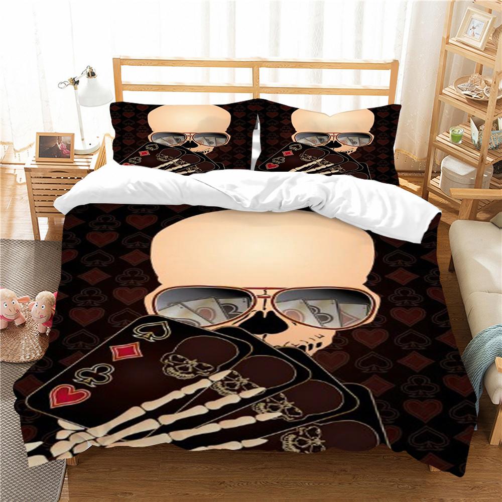Комплект пододеяльников с рисунком 3D-черепов, комплект пододеяльников из микрофибры, покрывало для мальчика, односпальная наволочка, высококачественное покрывало UK Single 135x200cm