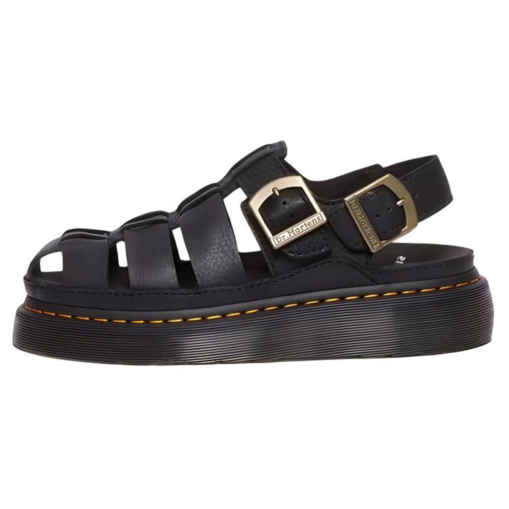 Dr. Martens Leather Versatile Comfortable Roman Sandals Women Sandals Black 31524001